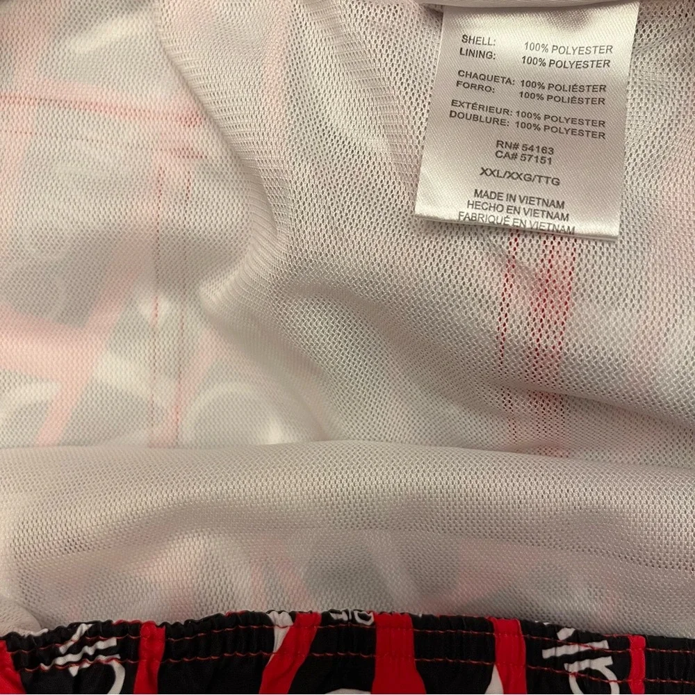 Mens Calvin Klein Swim Trunks XXL NWT Quick Dry UPF 40+ RED BLACK WHITE Collage